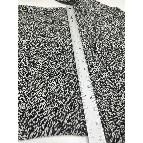 Talbot's Wool Blend Black White Zip Up Knit Cardigan Sweater Mock Turtleneck‎ S - Picture 9 of 11